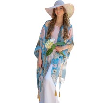Amanda Blu FLORAL PRINT RUANA  SKY/BLUSH - $380.53 MXN