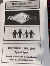 Mini Musicals 99 Falsetto Land 1999 Program - $9.99