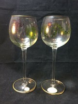 Antique Theresienthal Art Nouveau Painted/Enameled Tall Wine Glass Set of 2 - $226.63