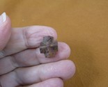 (CR593-103) 5/8&quot; Fairy Stone CHRISTIAN CROSS oiled Staurolite Crystal MA... - £12.72 GBP