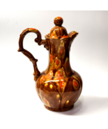1969 HANDMADE 12.5” Glazed Pottery Pitcher With Lid - SIGNED &amp; DATED On ... - $29.02