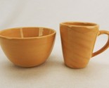 Large Ceramic Bowl &amp; Mug Set, Pottery Barn, Sausalito Pattern, Butterscotch - $19.55