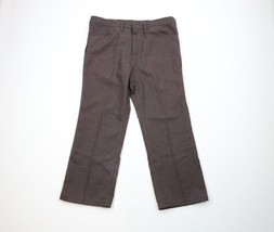 Vtg 90s Wrangler Mens 36x27 Flared Wide Leg Bell Bottoms Pants Heather Brown USA - £53.88 GBP