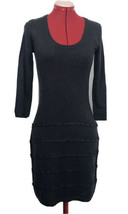 CALVIN KLEIN Charcoal Gray XS Sweater Knit Stretch Midi Dress Long Sleeve - £19.85 GBP