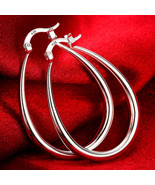 Elegant 925 Sterling Silver 41MM Hoop Earrings - $37.68