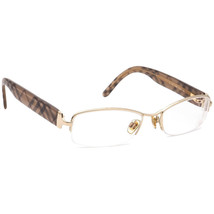 Burberry Eyeglasses B 1169 1109 Gold/Brown Plaid Half Rim Frame Italy 51... - £118.60 GBP