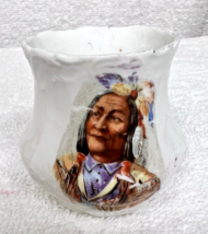 Victorian Porcelain Match Holder w Stricker Native American Indian Desig... - £22.52 GBP