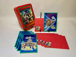 Disney Store Holiday Tin - 1994 &quot;it&#39;s a small world holiday&quot; Theme with 5 Cards  - $15.00
