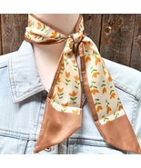 Tan and Cream Floral Pattern Western Skinny Cowgirl Mini Wild Rag Scarf ... - $26.38 CAD