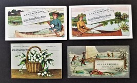 1880s Antique 4pc Kenyons Emporium Elmira Ny Bridal Birthday Gifts Trade Card Ad - £68.58 GBP