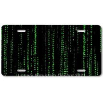 The Matrix Inspired Art Green on Black FLAT Aluminum Novelty License Tag Plate - £14.38 GBP