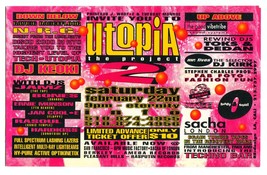 Utopia The Project 2 90s San Francisco Rave Flyer 1992 Underground Dance... - $29.70
