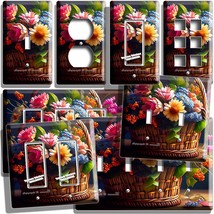 STILL LIFE WILD FLOWERS BASKET LIGHT SWITCH OUTLET WALL PLATES FLORAL HO... - $11.99+