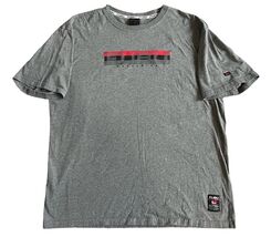 Vintage Fubu Collection Worldwide Box Logo T Shirt Sz M Heather Grey 90’... - $10.84