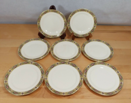 Vintage 8 Homer Laughlin Vandemere Bread and Butter Plates Roses Gold 1920s - £35.30 GBP