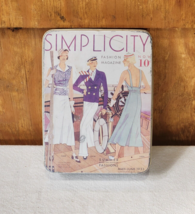 Vintage Simplicity Pattern Book Tin Summer Fashions May June 1933 Made i... - $11.30