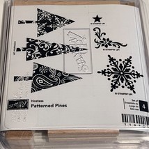 Stampin Up! Hostess Patterned Pines Rubber Stamp Set Of 4 New - $9.60