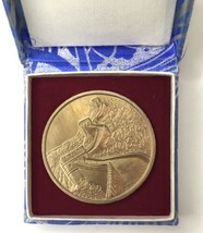 Vintage China Souvenir Coin Medal Token in Original Blue Box Great Wall - $16.00