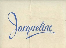 Jacqueline Restaurant Menu Pennsylvania Avenue Northwest Washington DC 1950&#39;s - £69.63 GBP