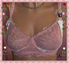 34D 36D PINK VELVET Dot Lace Dream Angels UpLift PU wo pad Victorias Secret Bra - £31.96 GBP