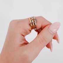 Millie Mixed Metals Stacked Waterproof Rings Sz 8 - £13.32 GBP