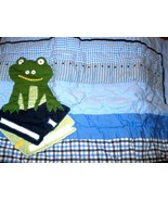 Pottery Barn Kids Morgan Frog Quilted Pillow Sham Standard Light Blue Bo... - $18.80