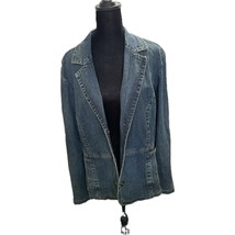 St John&#39;s Bay Jacket Denim Jean Women&#39;s Stretch XL Buttons Fall Office C... - $18.80