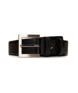 Dress Formal Full Grain Belt on Vegan Leather &amp; Square Frame Sleek Metal... - £38.76 GBP