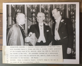 1948 Harry Truman Cardinal Spellman John Coleman 10x8 Photo Black &amp; White - £6.35 GBP