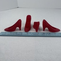 4 Ruby Red Doll Shoes Sparkly 4” Long Craft Project Statue High Heals - £6.94 GBP