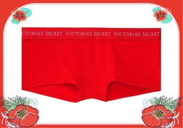 M L XL Bright Red Lipstick Cotton Victorias Secret LOGO Waist Boyshort Pantie - £8.92 GBP
