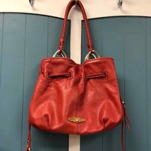 Elliott Lucca fine leather red pedova style shoulder bag purse 13” x 10” - £54.47 GBP