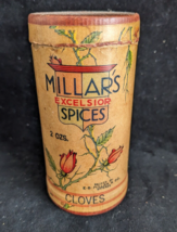 Scarce MILLAR&#39;S Excelsior Spice Can w/ Paper Label ~ CLOVES ~ 2 OZ E.B. ... - $44.50