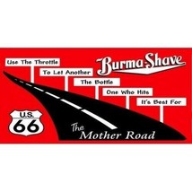 BURMA SHAVE ROUTE 66 BILLBOARD GLOSSY STICKER 3&quot;x1.5&quot; - £3.17 GBP