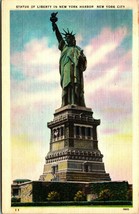 Statua Della Libertà New York Nyc Ny Lino Cartolina B4 - £2.38 GBP