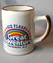 Six Flags Great Adventure Large Mug Jackson NJ  1990s Rainbow Vintage - £15.73 GBP