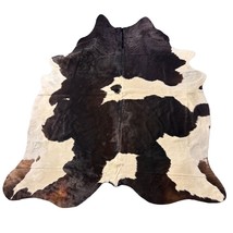 Black &amp; White Cowhide Rug (dark brown) Size: 8x7 feet D-483 - £159.51 GBP