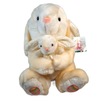 LARGE Goffa Easter Bunny Rabbit mommy &amp; Baby plush stuffed animal yellow egg - £13.58 GBP