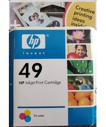 HP 49 TRI COLOR Original Ink Print Cartridge, New in Original Box, Sealed - $28.06 CAD