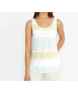 Womens Tank Levis Yellow, White, Blue Striped Relaxed Top Shirt-size XS - $18.81