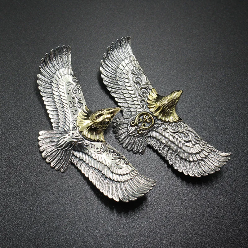 1PC EDC Brass flying eagle style pendant Keychain Tools Outdoor Camping - £20.38 GBP
