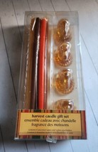 Pier 1 Imports Amber Glass Turkey Harvest Candle Holder Set Taper Candles VTG - £15.27 GBP