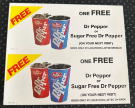 NOS Vintage Dr Pepper Free Drink Coupon Printer Proofs Soda Ephemera Adv... - $215.63 MXN