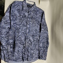 Malibu Cowboy Black Button Up Shirt Adult XL Embroidered Collar Logo Casual - $15.83