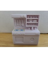 Dollhouse Miniature White Plastic Kitchen Stove Oven Range Cabinet Diorama  - $13.58 CAD