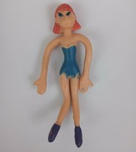 Vintage Bendable Woman In Blue Dress &amp; Purple Shoes Bendable Figure - $9.88