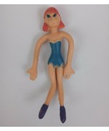 Vintage Bendable Woman In Blue Dress &amp; Purple Shoes Bendable Figure - $9.88