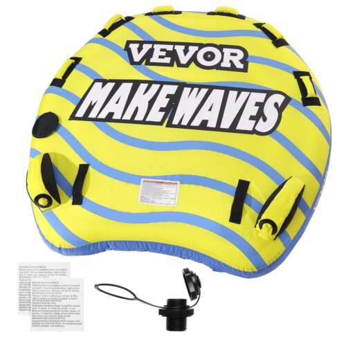 Towable Tube for Boating, 1-3 Riders Inflatable Towable Tube with Bumper Fins, 5