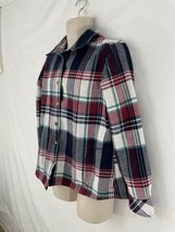 Orvis Mens L Purple Scotch Plaid Fleece Lined Metal Snap Flannel Shirt J... - £27.69 GBP