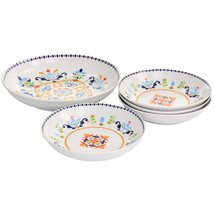 Gibson Home Tijuana 5 Piece Fine Cermic Pasta Bowl Set in White and Multi - £43.23 GBP